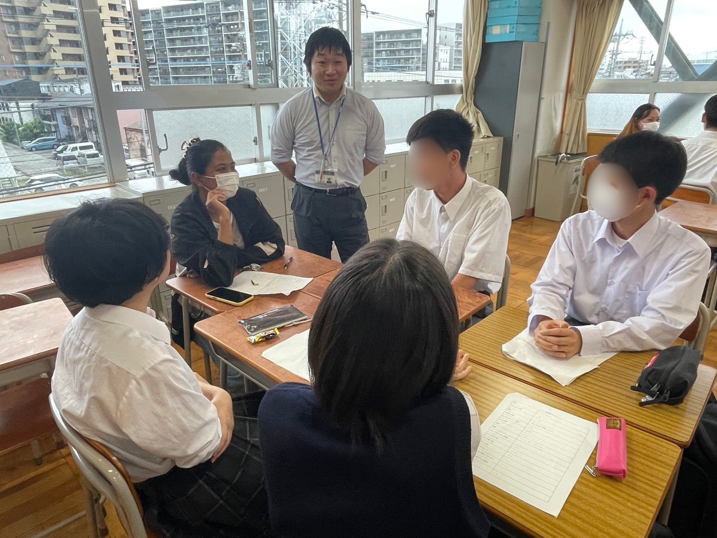 大和商業の生徒さんと先生、本校学生